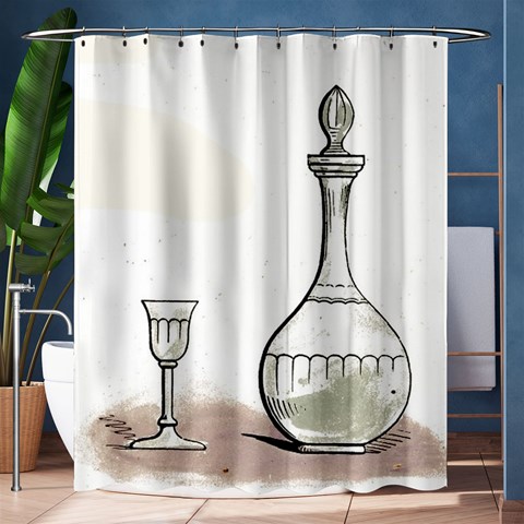 Wine Glass And Decanter Shower Curtain 60  x 72  (Medium)  from ArtsNow.com 60 x72  Curtain