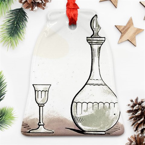 Wine Glass And Decanter Bell Ornament (Two Sides) from ArtsNow.com Front