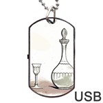 Wine Glass And Decanter Dog Tag USB Flash (One Side)