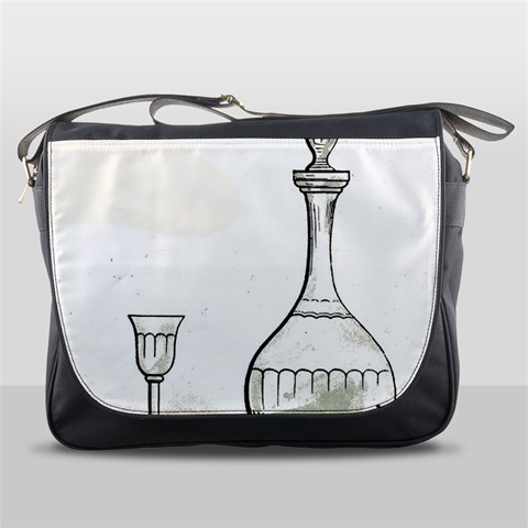Wine Glass And Decanter Messenger Bag from ArtsNow.com Front