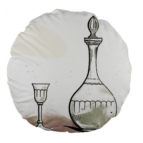 Wine Glass And Decanter Large 18  Premium Round Cushions from ArtsNow.com Front