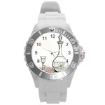 Wine Glass And Decanter Round Plastic Sport Watch (L)