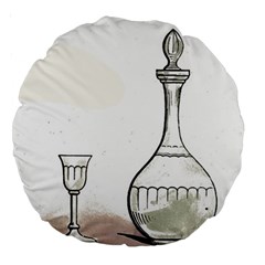 Wine Glass And Decanter Large 18  Premium Round Cushions from ArtsNow.com Back