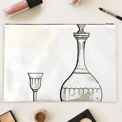 Wine Glass And Decanter Cosmetic Bag (XXL) from ArtsNow.com Back