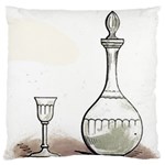 Wine Glass And Decanter Large Cushion Case (Two Sides)