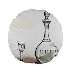 Wine Glass And Decanter Standard 15  Premium Round Cushions from ArtsNow.com Back