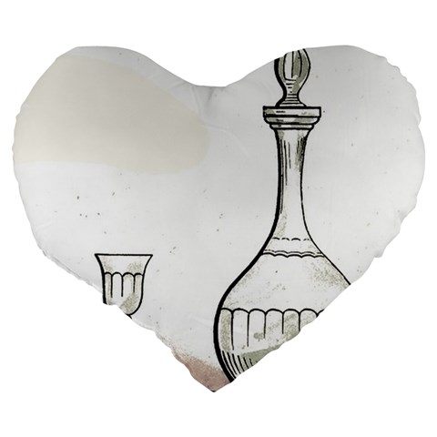 Wine Glass And Decanter Large 19  Premium Heart Shape Cushions from ArtsNow.com Back