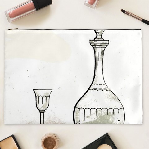Wine Glass And Decanter Cosmetic Bag (XXL) from ArtsNow.com Front