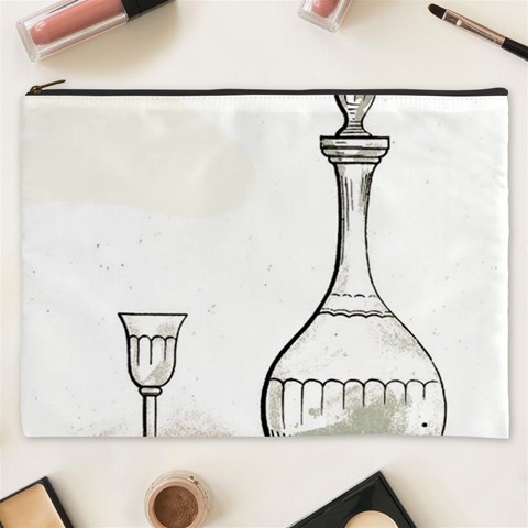 Wine Glass And Decanter Cosmetic Bag (XXXL) from ArtsNow.com Front