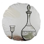 Wine Glass And Decanter Large 18  Premium Round Cushions