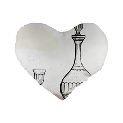 Wine Glass And Decanter Standard 16  Premium Heart Shape Cushions from ArtsNow.com Front