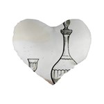 Wine Glass And Decanter Standard 16  Premium Heart Shape Cushions