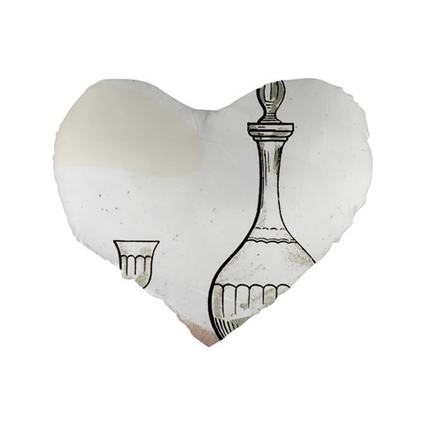 Wine Glass And Decanter Standard 16  Premium Heart Shape Cushions from ArtsNow.com Back