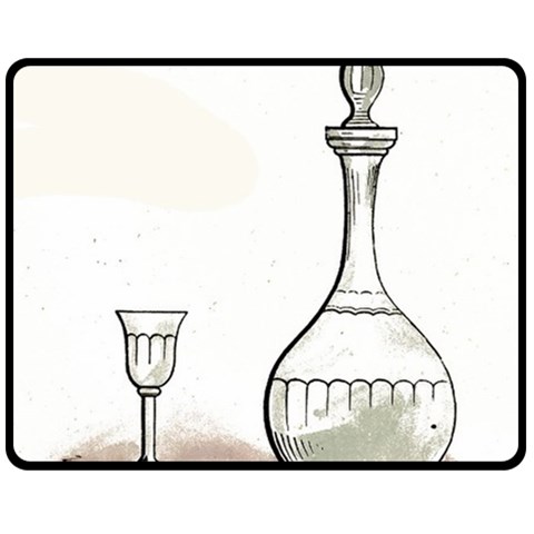 Wine Glass And Decanter Double Sided Fleece Blanket (Medium)  from ArtsNow.com 58.8 x47.4  Blanket Front