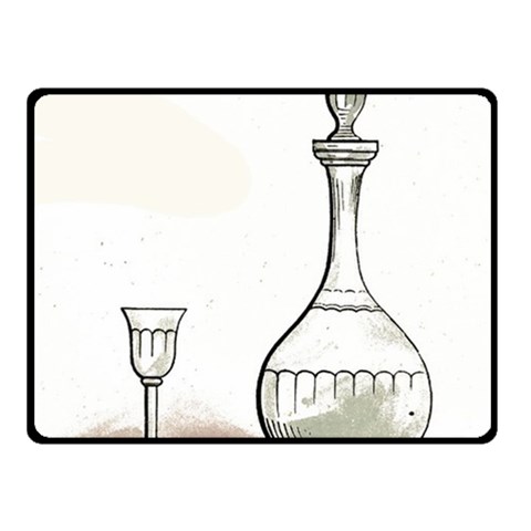 Wine Glass And Decanter Double Sided Fleece Blanket (Small)  from ArtsNow.com 45 x34  Blanket Front