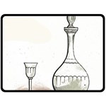 Wine Glass And Decanter Double Sided Fleece Blanket (Large) 