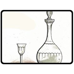 Wine Glass And Decanter Double Sided Fleece Blanket (Large)  from ArtsNow.com 80 x60  Blanket Back