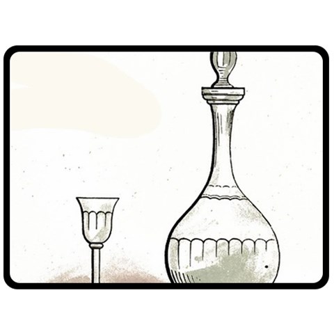 Wine Glass And Decanter Double Sided Fleece Blanket (Large)  from ArtsNow.com 80 x60  Blanket Front