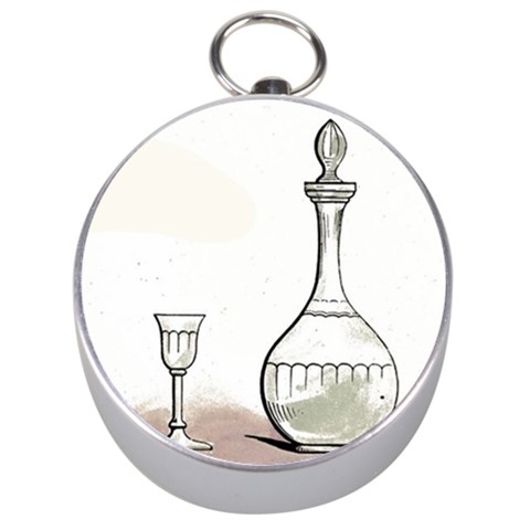Wine Glass And Decanter Silver Compasses from ArtsNow.com Front