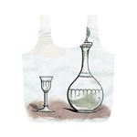 Wine Glass And Decanter Full Print Recycle Bag (M)