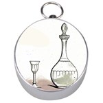 Wine Glass And Decanter Silver Compasses