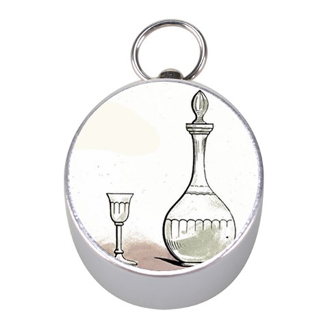 Wine Glass And Decanter Mini Silver Compasses from ArtsNow.com Front