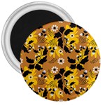 Folk flowers art pattern  3  Magnets