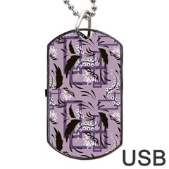 Folk flowers art pattern Floral  Dog Tag USB Flash (Two Sides) from ArtsNow.com Back