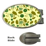 Folk flowers art pattern Floral  Money Clips (Oval) 