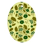 Folk flowers art pattern Floral  Oval Ornament (Two Sides)