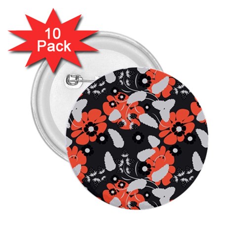 Folk flowers art pattern Floral   2.25  Buttons (10 pack)  from ArtsNow.com Front