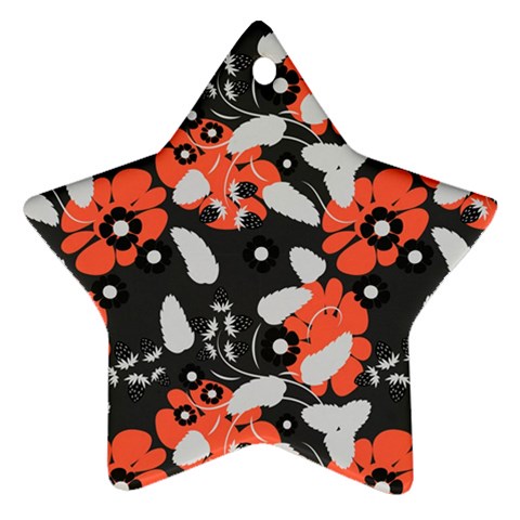 Folk flowers art pattern Floral   Star Ornament (Two Sides) from ArtsNow.com Back