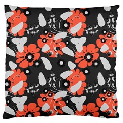 Folk flowers art pattern Floral   Large Flano Cushion Case (Two Sides) from ArtsNow.com Front