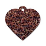 Warm Abstract Surface Print Dog Tag Heart (One Side)