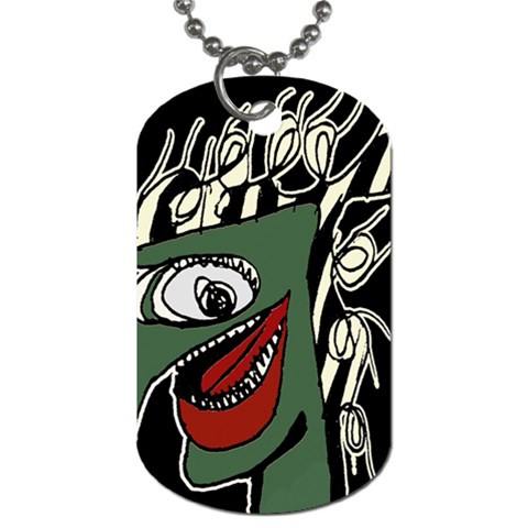 Monster Bird Portrait Illustration Dog Tag (One Side) from ArtsNow.com Front