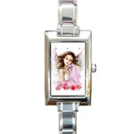 Angel Girl Rectangular Italian Charm Watch