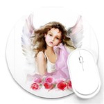 Angel Girl Round Mousepad