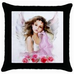 Angel Girl Throw Pillow Case (Black)