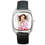 Angel Girl Square Metal Watch