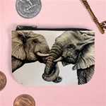 Two Elephants  Mini Coin Purse