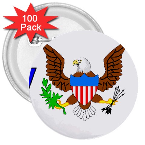 E8cftciweaqngbg 3  Buttons (100 pack)  from ArtsNow.com Front