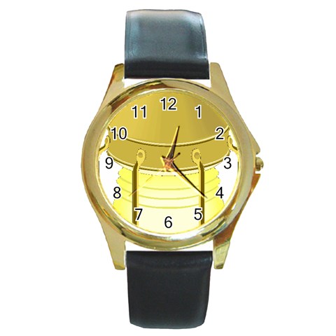 E8kogkcwqam3rmd Round Gold Metal Watch from ArtsNow.com Front
