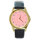 Drawing-2 Sketchpad Round Gold Metal Watch