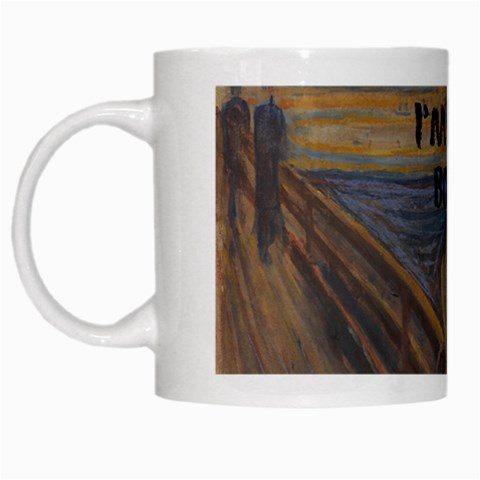 Edvard_Munch,_1893,_The_Scream,_oil,_tempera_and_pastel_on_cardboard,_91_x_73_cm,_National_Gallery_o White Mug from ArtsNow.com Left