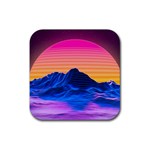 Outrun-vaporwave-hd-wallpaper-preview Rubber Coaster (Square) 