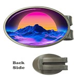 Outrun-vaporwave-hd-wallpaper-preview Money Clips (Oval) 