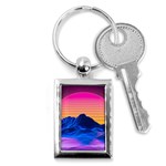 Outrun-vaporwave-hd-wallpaper-preview Key Chain (Rectangle)