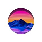 Outrun-vaporwave-hd-wallpaper-preview Rubber Round Coaster (4 pack) 