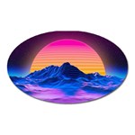 Outrun-vaporwave-hd-wallpaper-preview Oval Magnet
