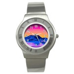 Outrun-vaporwave-hd-wallpaper-preview Stainless Steel Watch